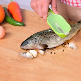 Fish Skin Brush Scraping Fishing Scale Brush Graters Fast Remove Fish Knife Cleaning Peeler Scaler Scraper Seafood Tools (Color: BLACK)
