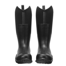 Men's Steel Toe Rubber Boots, Protective Footwear, Waterproof Rain Fishing Boots, Outdoor Non-Slip Work Shoes, Lightweight and Durable (Style: Black-blue Rubber Boots, size: Men-12)
