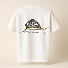 Catch of the Day Dana Point Marlin Graphic T-shirt, Coastal Offshore Fishing Gift (Size / Print Placement: XXXXL / Front, Color: BLACK)